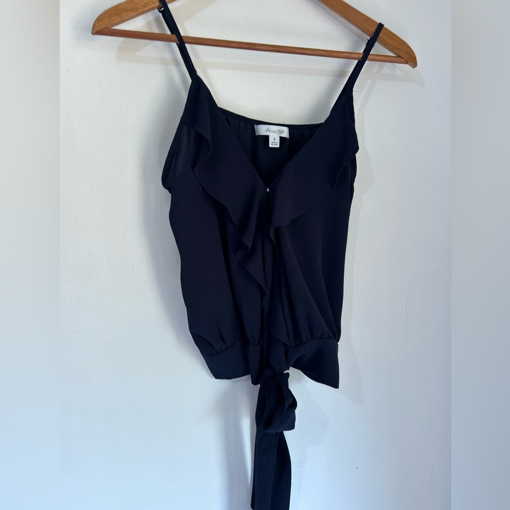 Active USA Black Ruffle Camisole - Picture 2 of 6